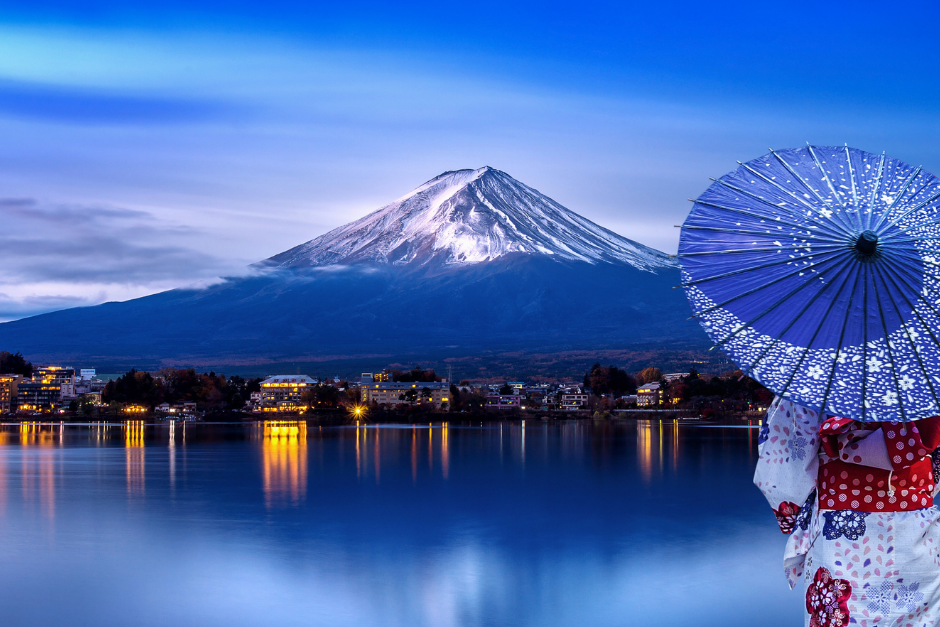 Monte Fuji sul lago e tradizione giapponese