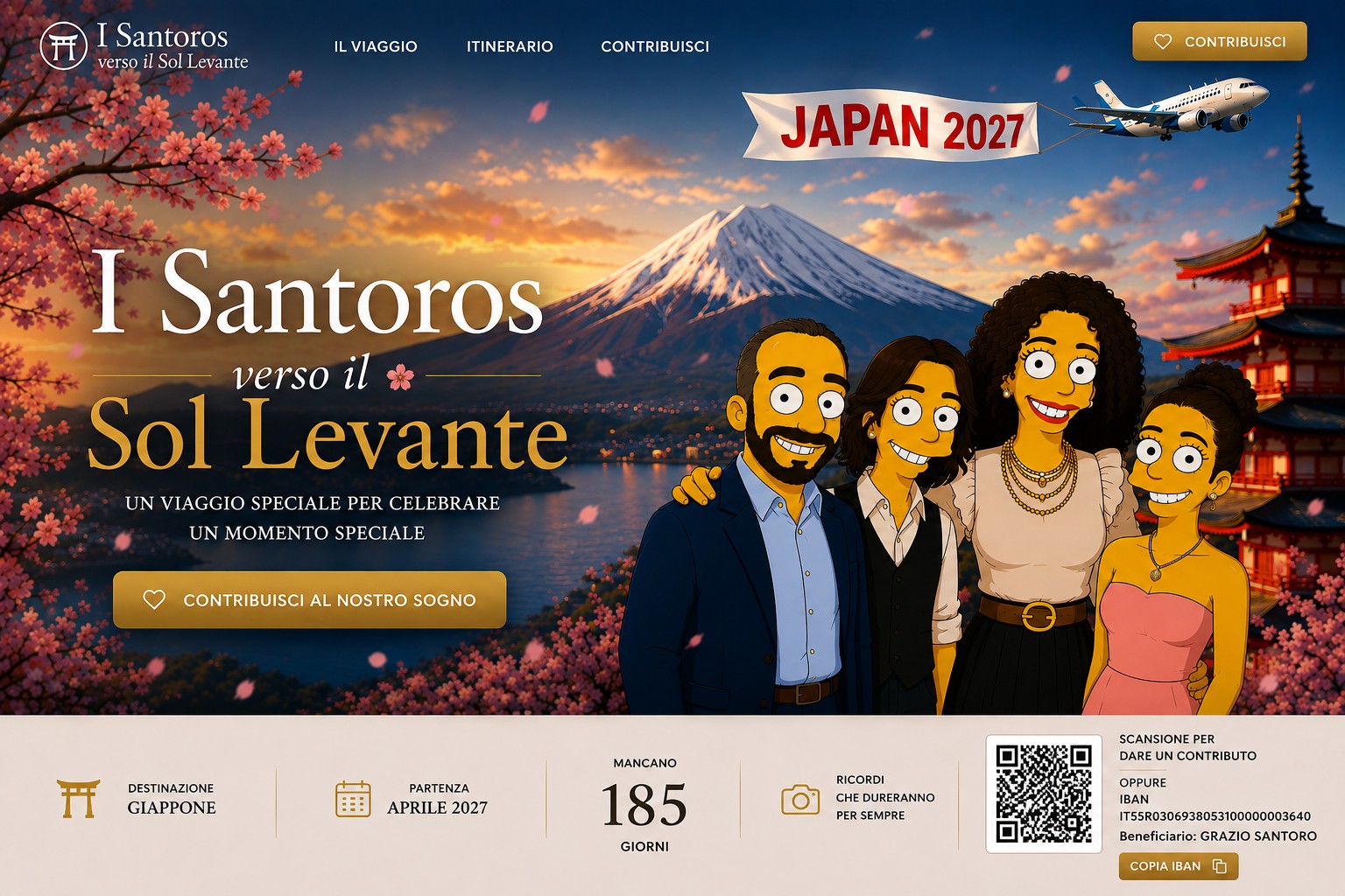 I Santoros verso il Sol Levante, con il Monte Fuji e l'aereo Japan 2027